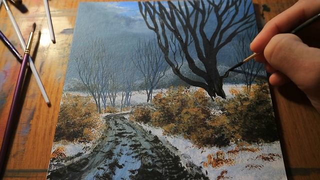 КАК НАРИСОВАТЬ ДЕРЕВО АКРИЛОМ. HOW TO DRAW A TREE ACRYLIC смотреть онлайн