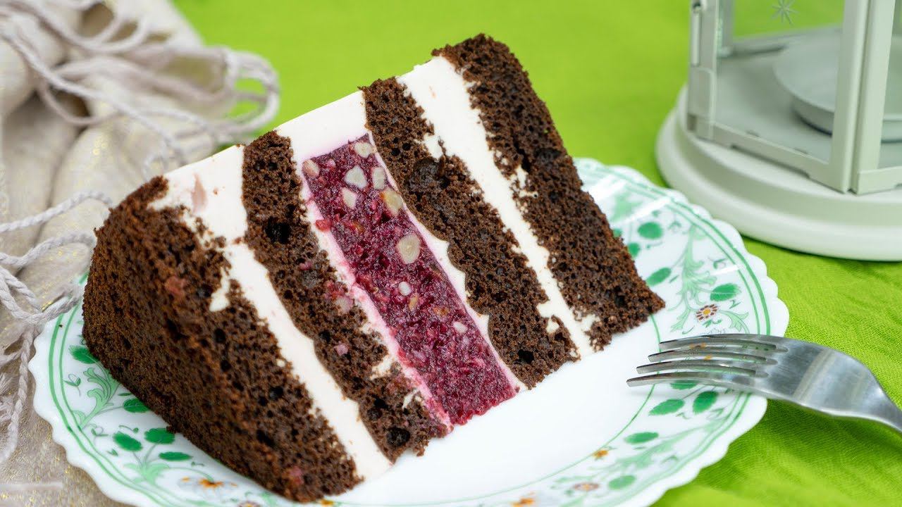 Торт "ДИАНА". Шоколадный бисквит/Вишня/Орех/Йогуртовый мусс - Я - ТОРТодел! смотреть онлайн