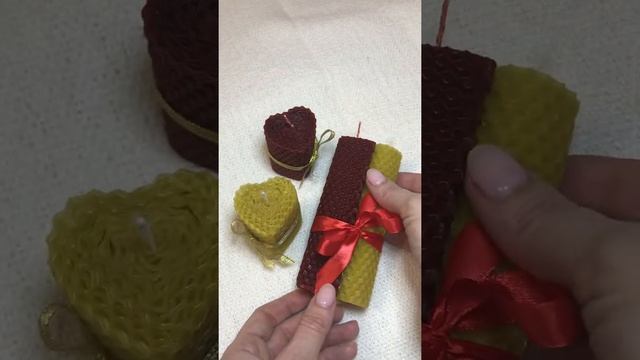 Свечи из вощины «Инь-Янь» и сердечки. смотреть онлайн