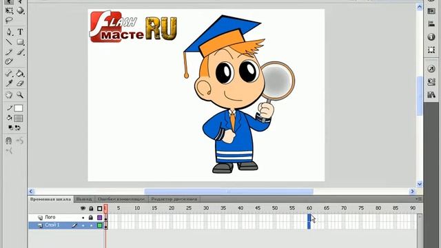 25. Сборка сцен мультфильма в Adobe Flash CS5 смотреть онлайн