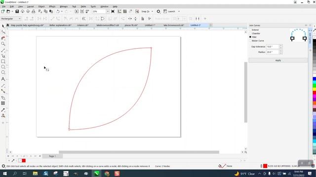 Corel Draw Tips & Trick Join nodes and set the RADIUS смотреть онлайн