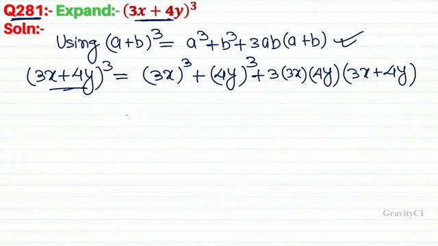 Q281 | Expand (3x + 4y) ^3 | 3 x + 4 y whole cube | 3x plus 4y whole cube смотреть онлайн