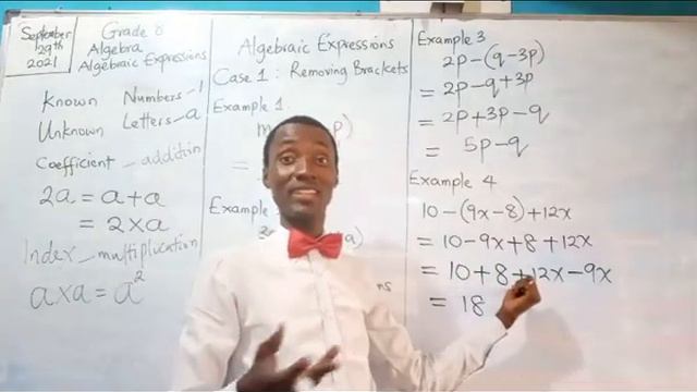 ALGEBRA algebraic expressions BRACKETS + TERMS Grade 8 смотреть онлайн