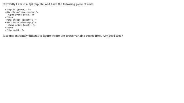Drupal: How to backtrace a variable in php template? смотреть онлайн
