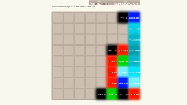 【2048 8x8】9007199254740992 tile! It can be beaten within 3 minute. смотреть онлайн