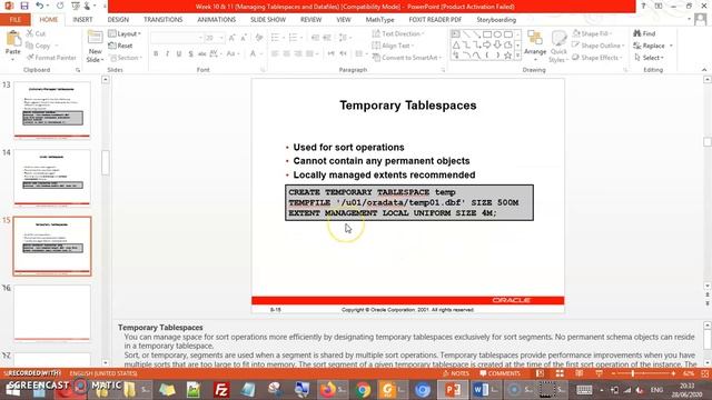 Managing Tablespaces and Datafiles - II смотреть онлайн