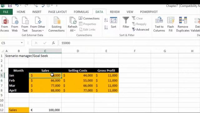 Scenario Manager and Goal Seek in Excel смотреть онлайн