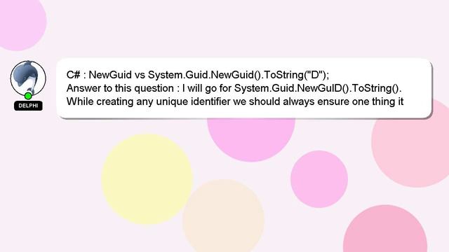 C# : NewGuid vs System.Guid.NewGuid().ToString("D"); смотреть онлайн