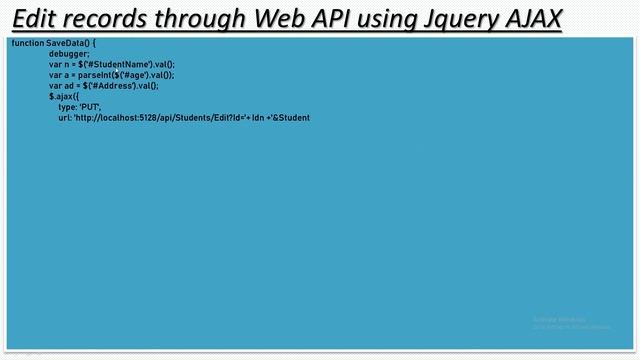 Edit Data through HTTPPUT Api with Adonet using Jquery AJAX | Part 3 смотреть онлайн
