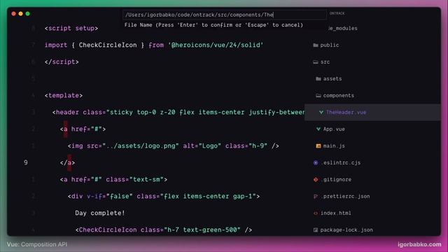 Vue Composition API с нуля #6 - Компоненты шапки и навигации смотреть онлайн