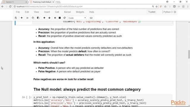 Making Predictions with Data and Python : Predicting Credit Card Default | packtpub.com смотреть онлайн