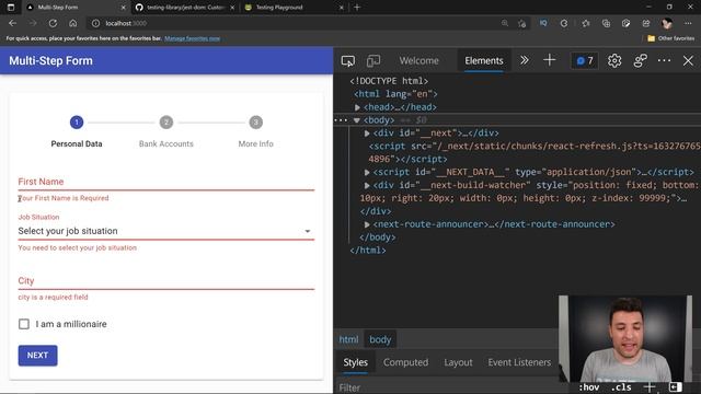Testing React Forms - React Testing Library - React.js Testing Tutorial #8 смотреть онлайн