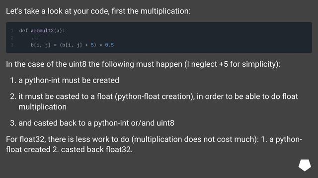 NumPy performance: uint8 vs. float and multiplication vs. division? смотреть онлайн