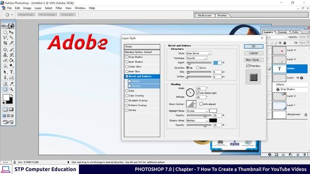 How To Create a Thumbnail For YouTube Videos in Photoshop 7.0 | Chapter - 7 | In Hindi смотреть онлайн