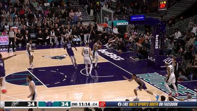 Brandon Miller 24 pts 4 threes 9 rebs vs Spurs 23/24 season смотреть онлайн
