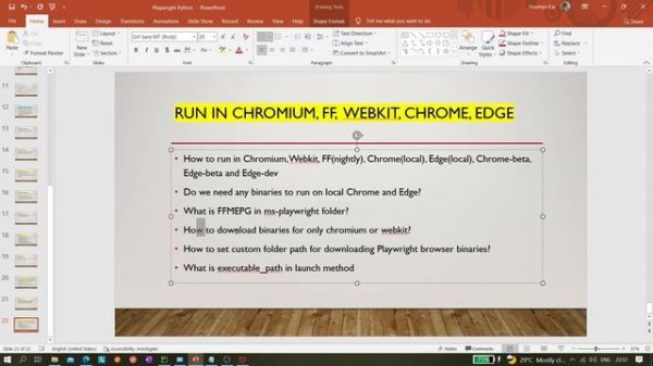 #64 Playwright with Python | Run on Chromium, Webkit, FF,  Chrome, Edge browsers | CLI Commands