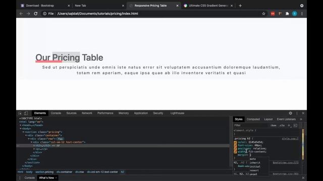 PSD to HTML - Responsive Pricing Table Using HTML5, CSS3 and Bootstrap смотреть онлайн