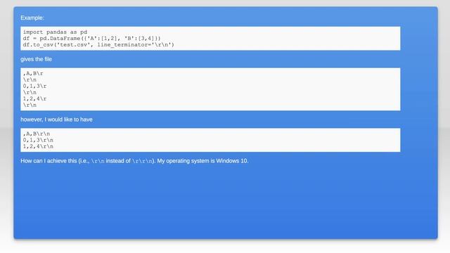Pandas: Write CSV file with Windows line ending смотреть онлайн