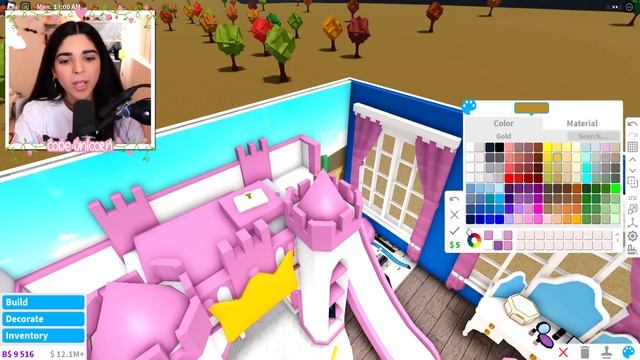 DECORATING MY DAUGHTER'S NEW CASTLE BEDROOM In Bloxburg! (Roblox)