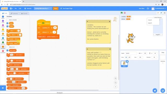 Coding With Amy Episode 4 - Project Euler # 3 in Scratch & Python смотреть онлайн