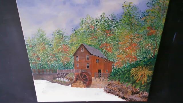 Acrylic painting watermill in the forest 6 смотреть онлайн