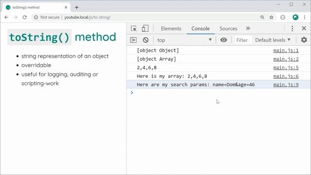 Converting Objects to Strings with toString() - Advanced JavaScript Tutorial смотреть онлайн