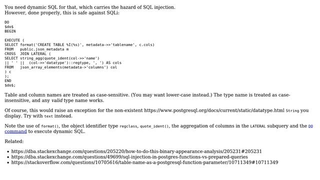 Databases: How to create a table dynamically based on json data? (2 Solutions!!) смотреть онлайн
