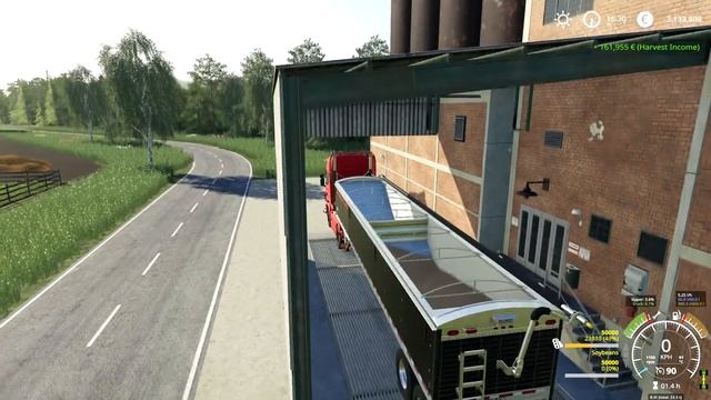 Harvesting Sunflower And Soybean, Spreading Manure | FS 19 | Bettingen Farm | Timelapse #44