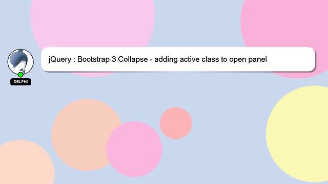 jQuery : Bootstrap 3 Collapse - adding active class to open panel смотреть онлайн