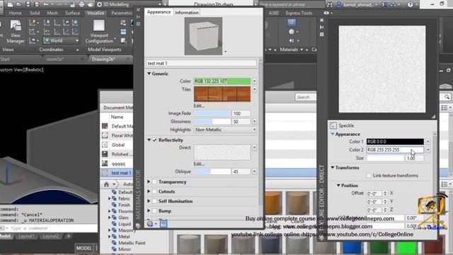AutoCAD material editor || AutoCAD 3d drawing || AutoCAD for students || AutoCAD online lecture 48 смотреть онлайн