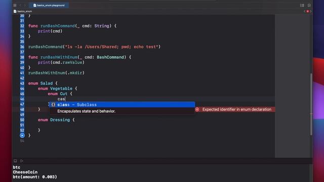 Swift Tutorial: enum (raw/associated values, switch & nested enums) смотреть онлайн