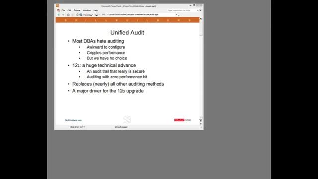 Why Oracle DBAs Dislike Auditing and What 12c Unified Audit Does About It - Lesson 1 of 7 смотреть онлайн