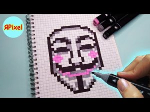 Как нарисовать по клеточкам АНОНИМУС