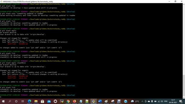 Git Session 8 || Git Stash || git stash смотреть онлайн