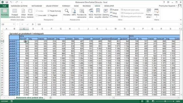 Blokowanie Okna, Podział Okna - Kurs: Excel Podstawy смотреть онлайн