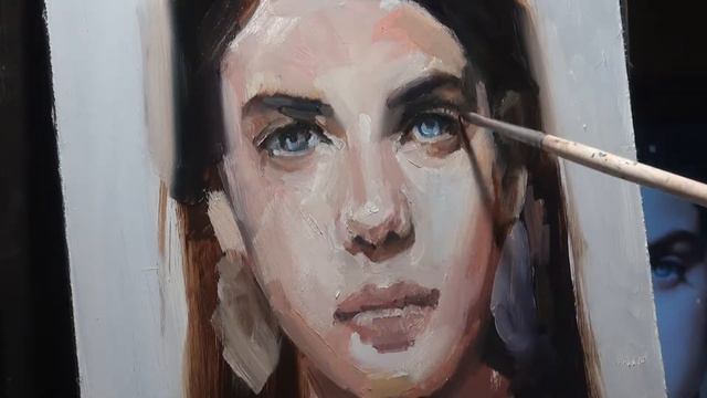 Портрет девушки маслом. Художник Руслан Никанкин смотреть онлайн