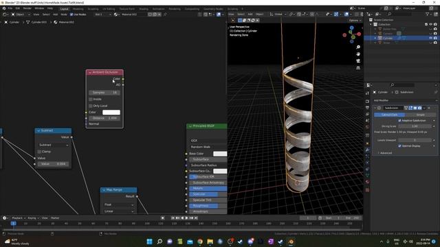 Abstract Shapes on Cylinders in Blender - Procedural Nodes (part 96) смотреть онлайн