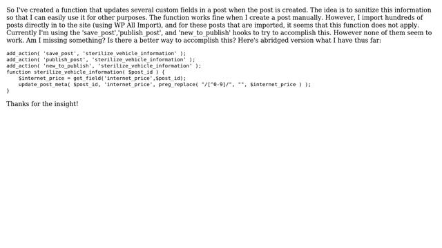 Wordpress: Update Custom Field on Imported Post Creation смотреть онлайн