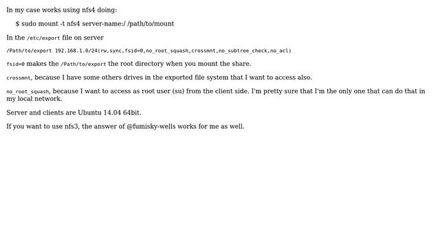 Unix & Linux: mount.nfs: access denied by server while mounting on Ubuntu machines? смотреть онлайн