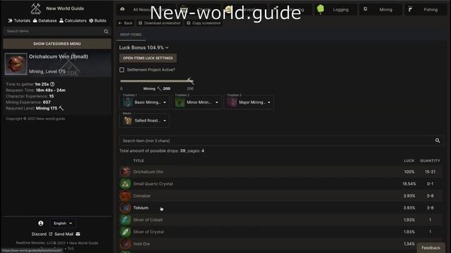 New World guide, database with drop chances, luck and crafting calculator. VOID ORE Drop chance luc смотреть онлайн