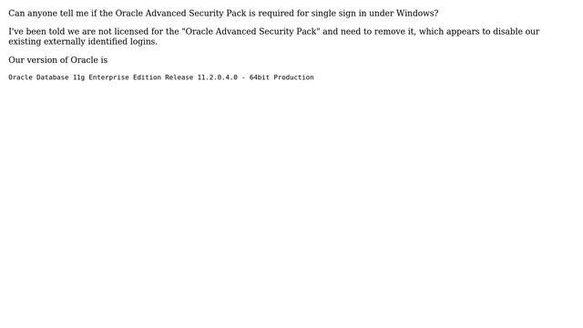 Is the Advanced Security Pack required for windows authenticaion? смотреть онлайн
