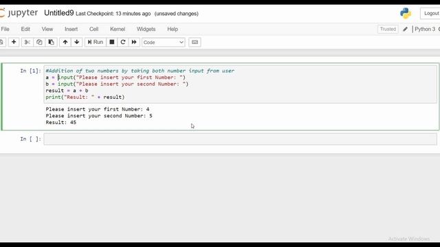 Input from user in python in jupyter notebook IDE, show texbox to user to input values смотреть онлайн