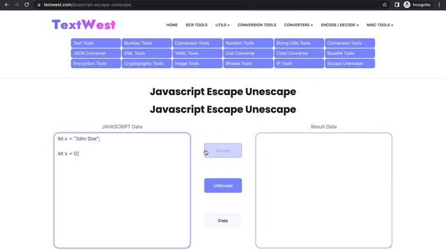 Javascript Escape Unescape смотреть онлайн