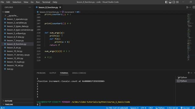 Python с нуля. Урок №49. Замыкание. Бесконечная последовательность вызовов смотреть онлайн