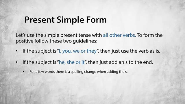The Present Simple Tense Forms смотреть онлайн
