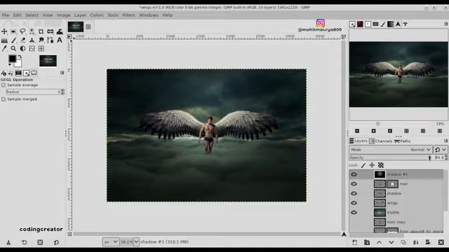 Wings Editing in GIMP Speedart | GIMP2.10.20 | CODINGCREATOR | Photoshop editing смотреть онлайн
