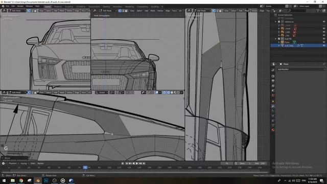 Blender 2.8 - Modeling Audi R8 - Part 5 смотреть онлайн