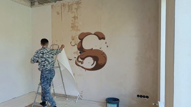 Поклейка флизелина под покраску