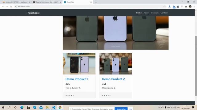 Reactjs Ecommerce Site  For Beginners - Show Dynamic Products