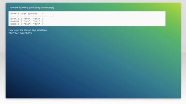 Postgresql - distinct values from jsonb array